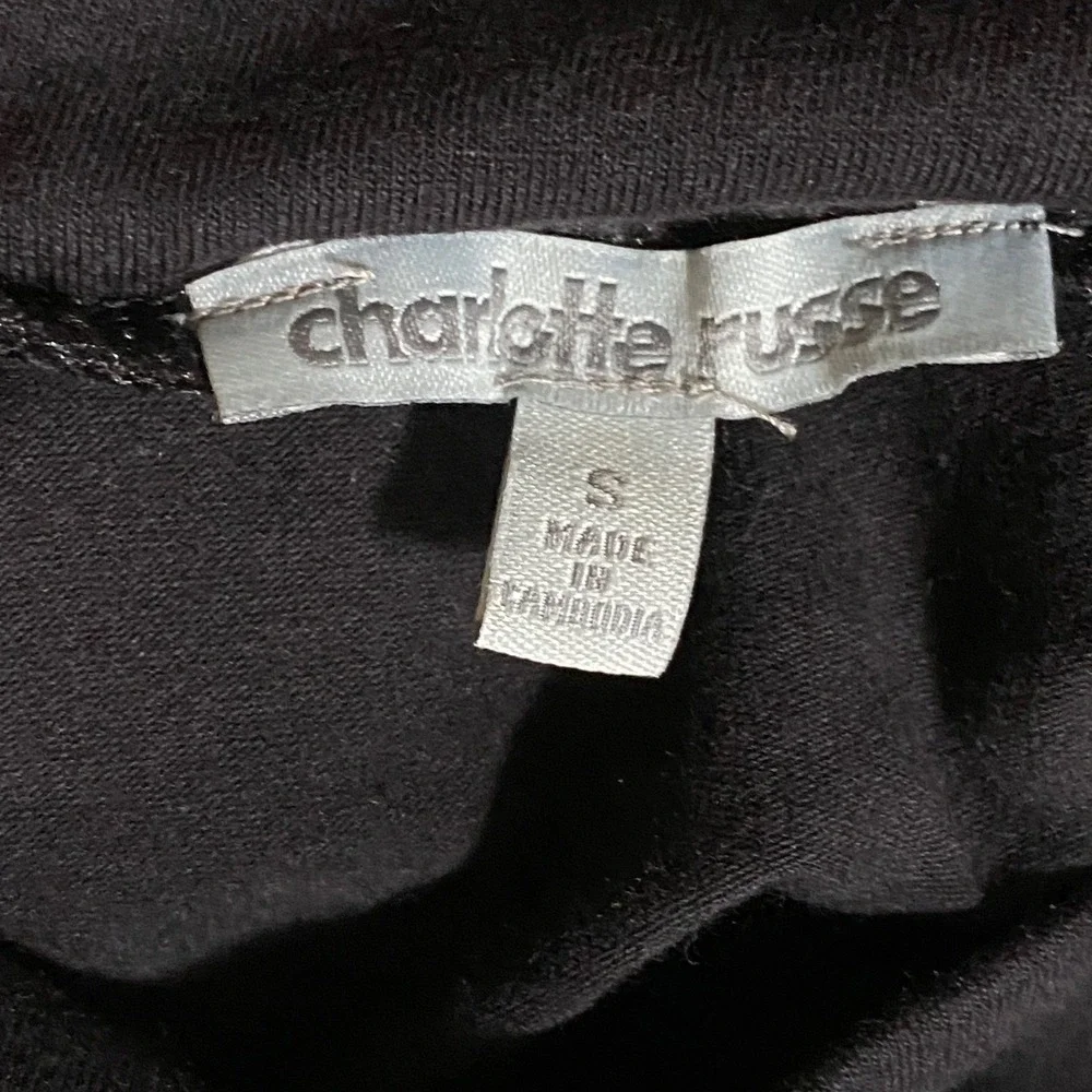 Charlotte Russe‎ Black Cotton Blend Mini Skirt Small High Waist Bodycon Jersey